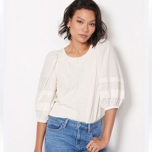 Evereve Gracie Pintuck Combo Tee - XL - NWT